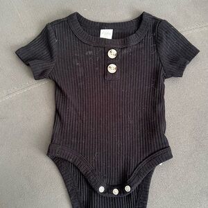 Asics Black Ribbed Bodysuit One Piece